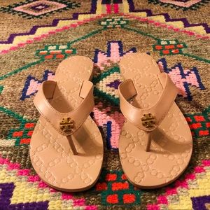 Tory Burch Nude Flip Flops